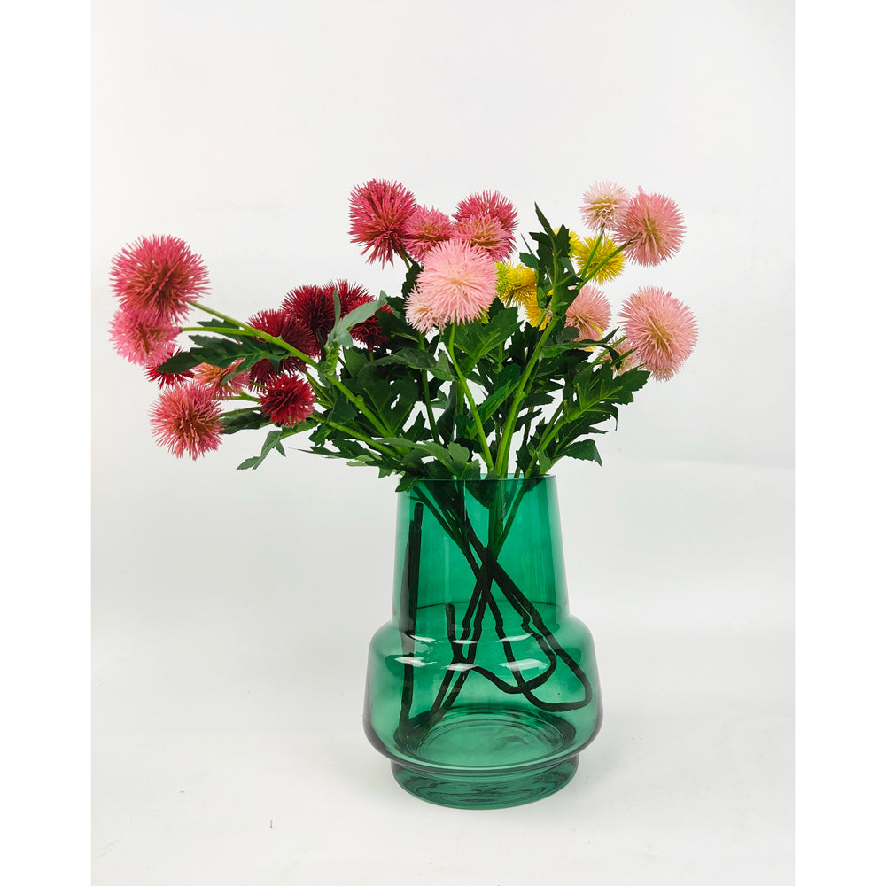 Urban Tommy Abstract 19cm Glass Flower Vase - Forrest Green