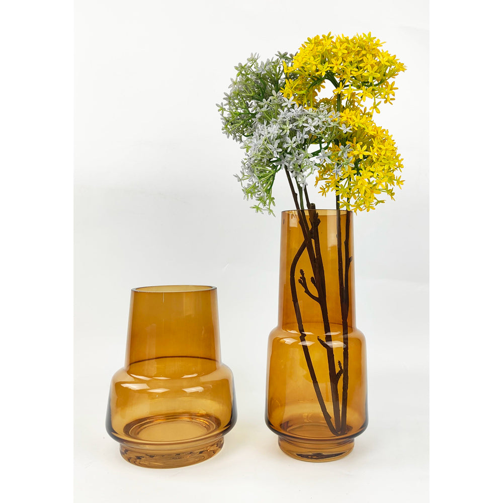 Urban Tommy Abstract 19cm Glass Flower Vase Medium - Rust