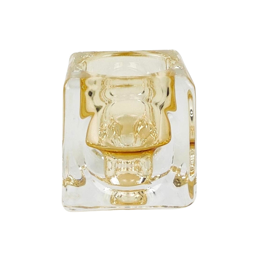 2x Urban Tommy 5.5cm Glass Tealight/Tapered Candle Holder - Amber