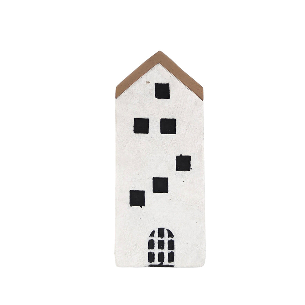 4x Urban Jonah House 15cm Concrete Ornament Home Decor Tall - White