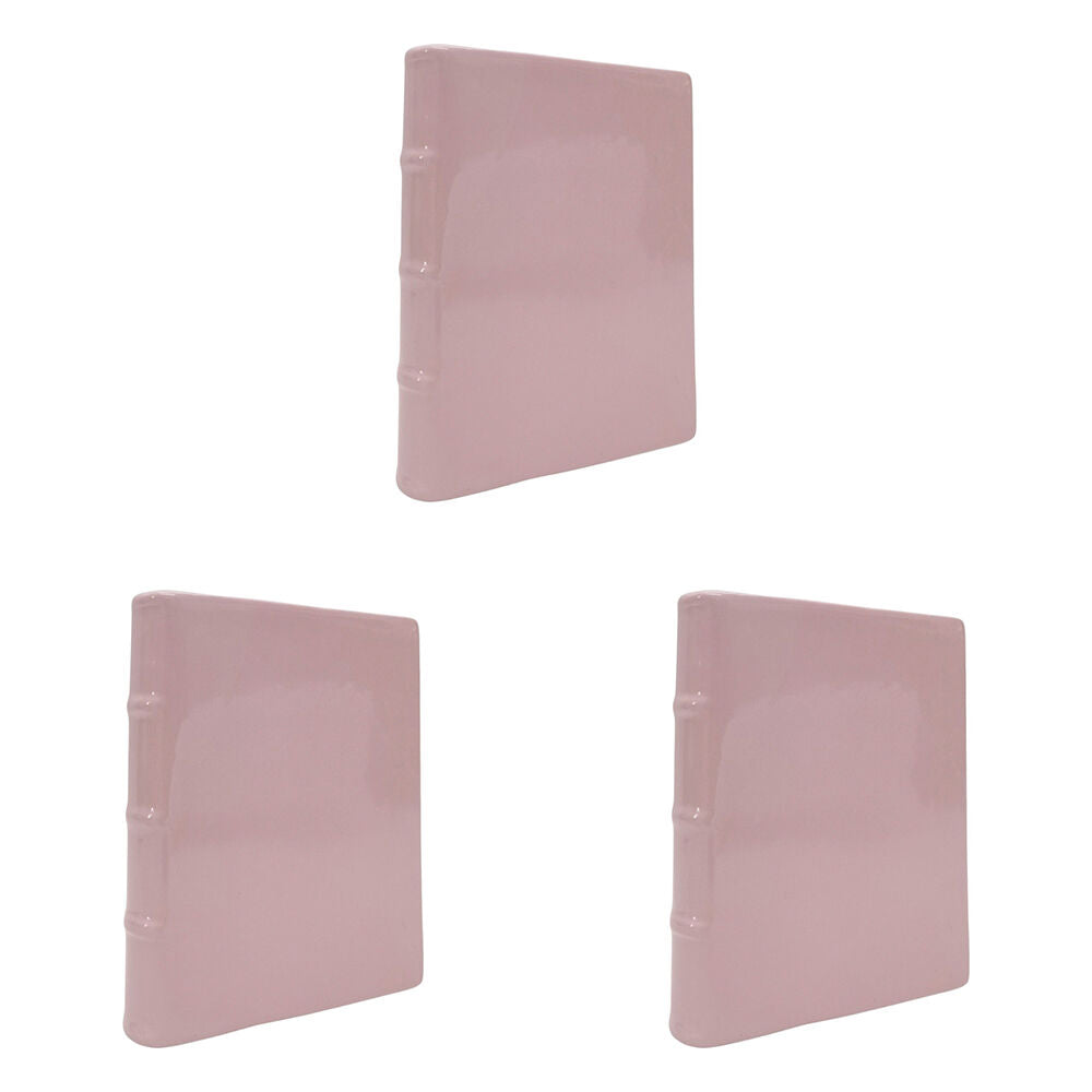 3PK Urban Book Vase Pink 21cm Decorative Home Kitchen/Lounge Decor