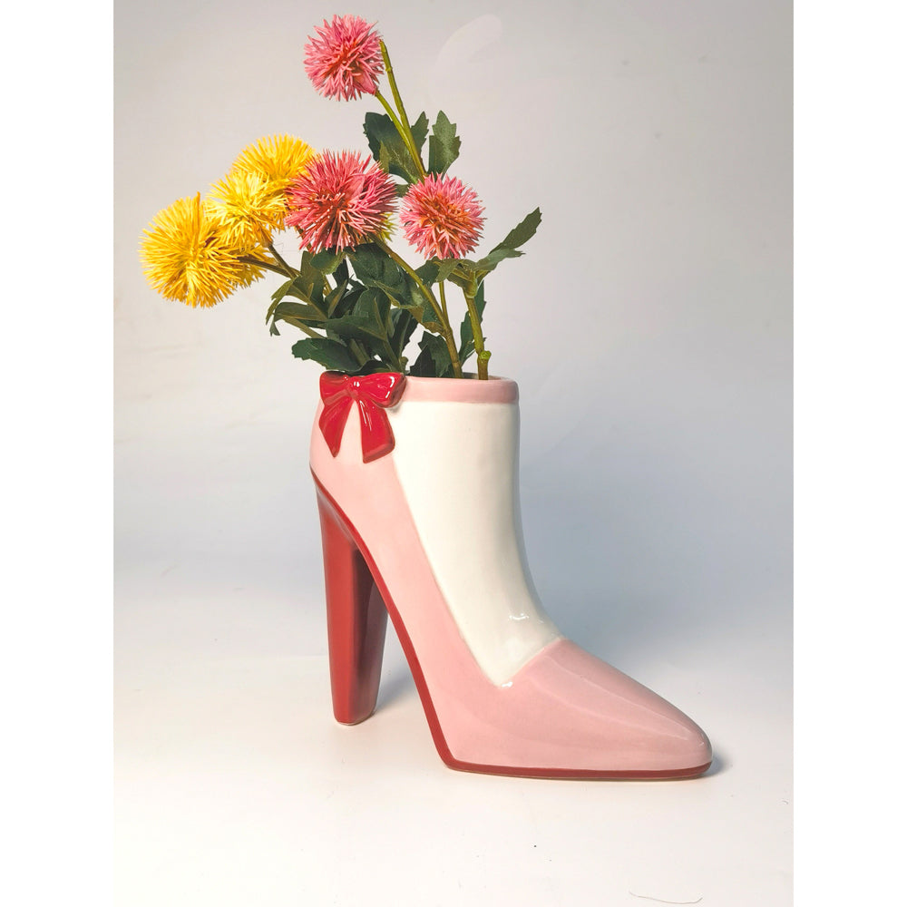 Urban High Heel Vase Pink Red 15cm Decorative Home Decor