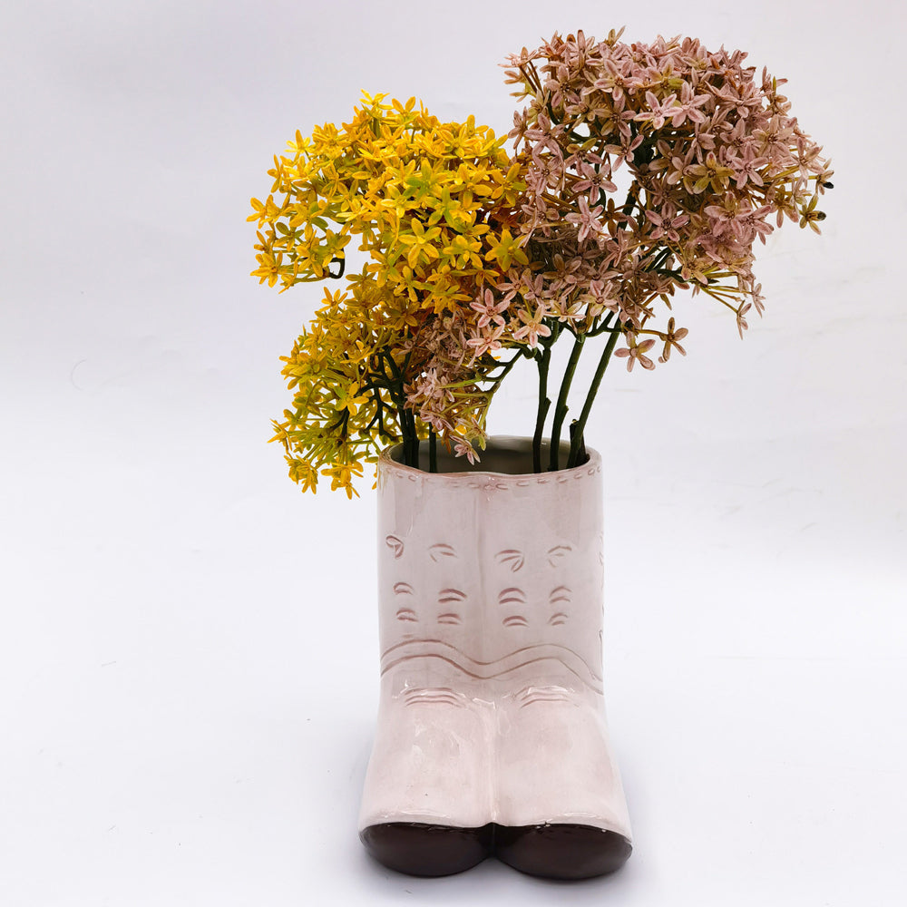 Urban Cowboy Boots Planter Pink 16cm Home Decorative Garden Decor