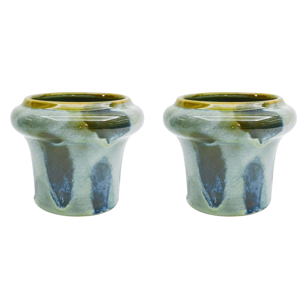 2PK Urban Bronte Planter Green 11cm Home Decorative Garden Decor