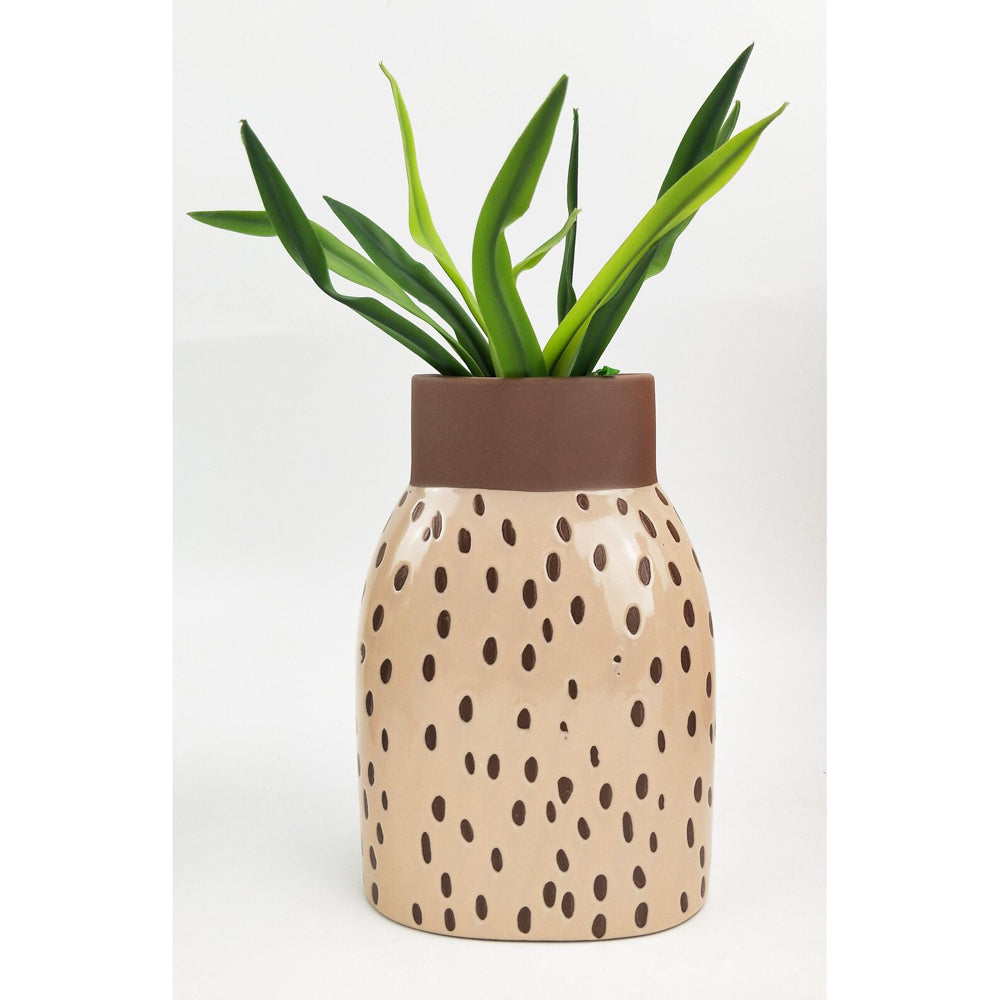 2x Urban Remy 18cm Ceramic Plant/Flower Vase Display Pot Small - Mocha
