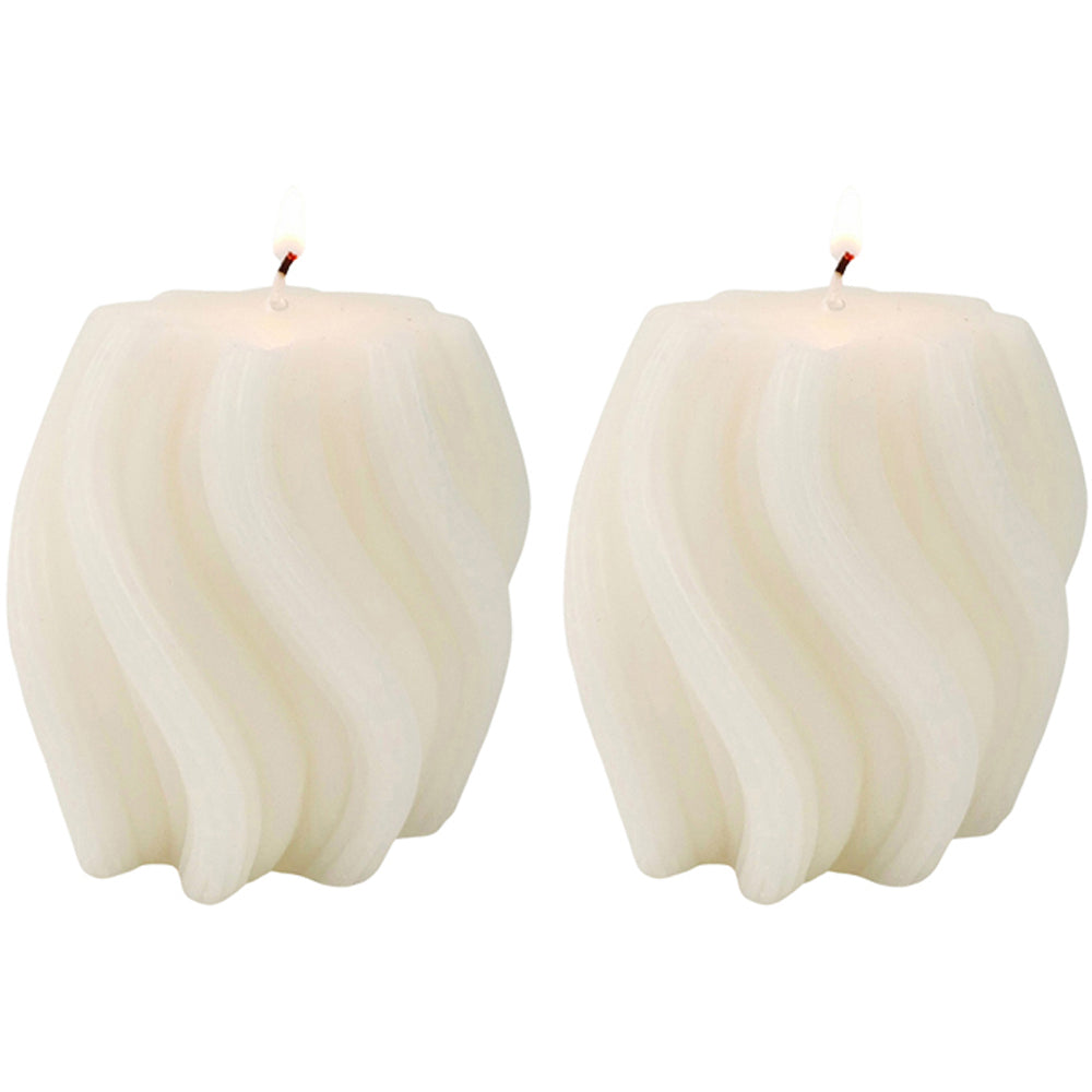 2x Urban Swirl 8cm Vanilla Scented Candle Home Fragrance - Cream