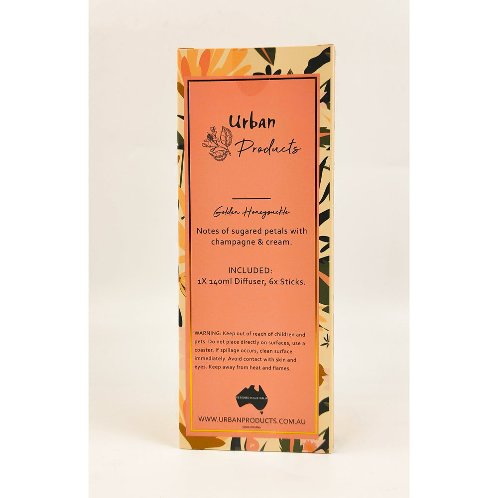 Urban Golden Hineysuckle Cassia Floral 140ml Reed Diffuser - Yellow