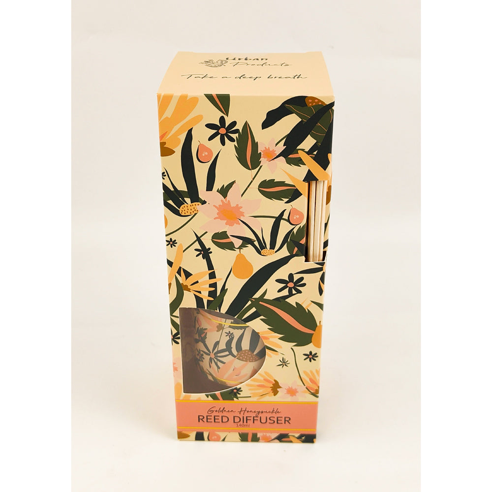 Urban Golden Hineysuckle Cassia Floral 140ml Reed Diffuser - Yellow