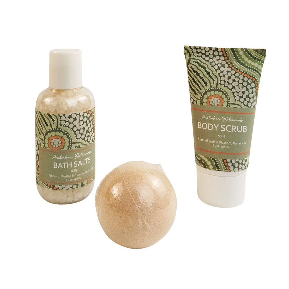 2x 3pc Urban ES Journey Bath Salt/Bomb/Body Scrub Care Set - Green