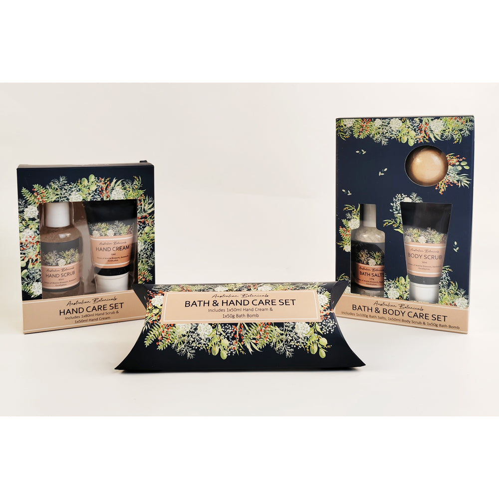 2x 2pc Urban Evie Floral 80ml Hand Scrub & 50ml Cream Care Set - Navy
