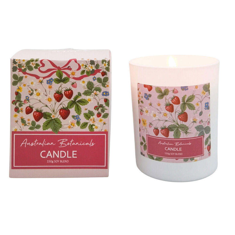 Urban Australian Botanicals Strawberry Fields Soy Blend One-Wick Candle 150g