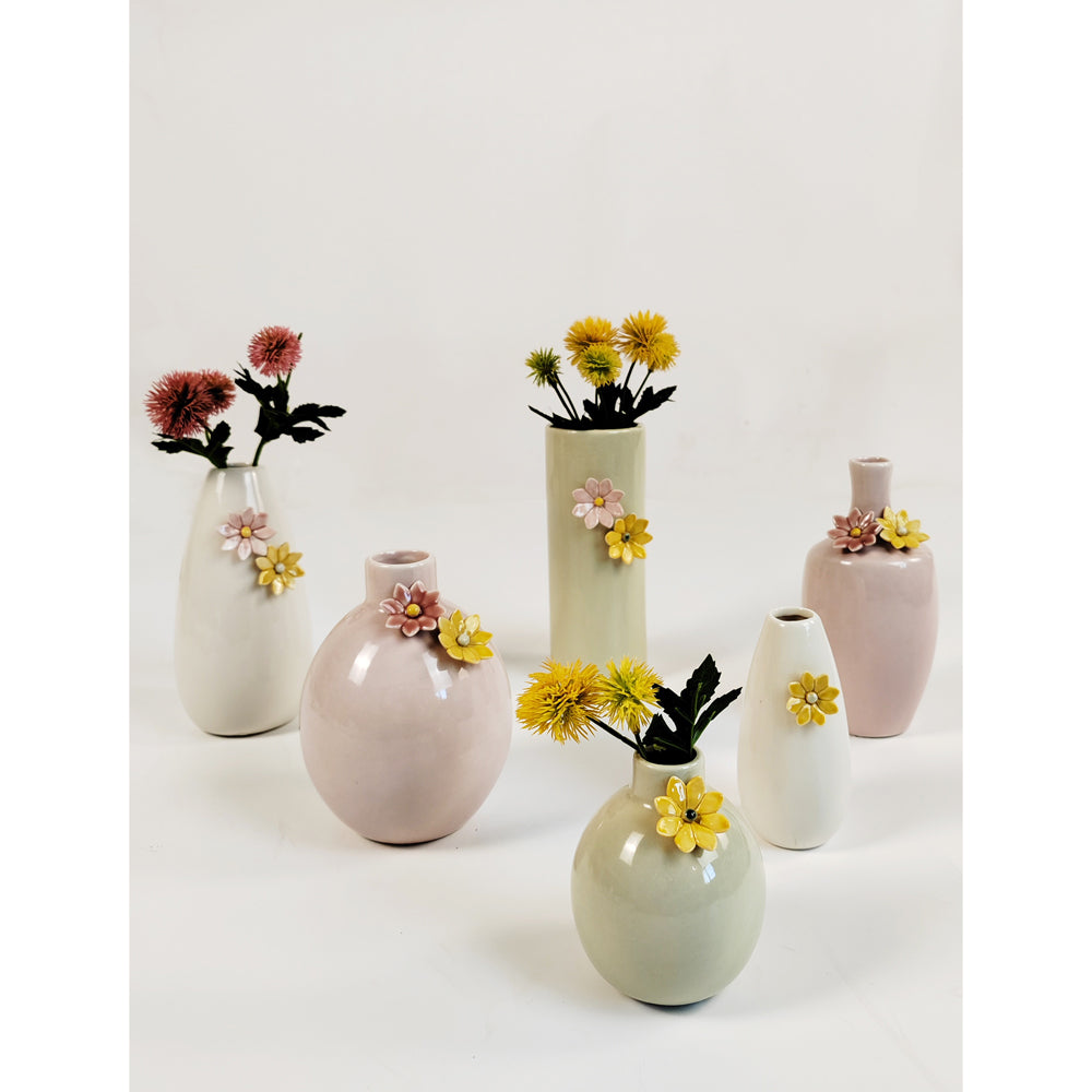 2x Urban Daphne 15cm Ceramic Flower Vase Home Decorative Pot - Pink