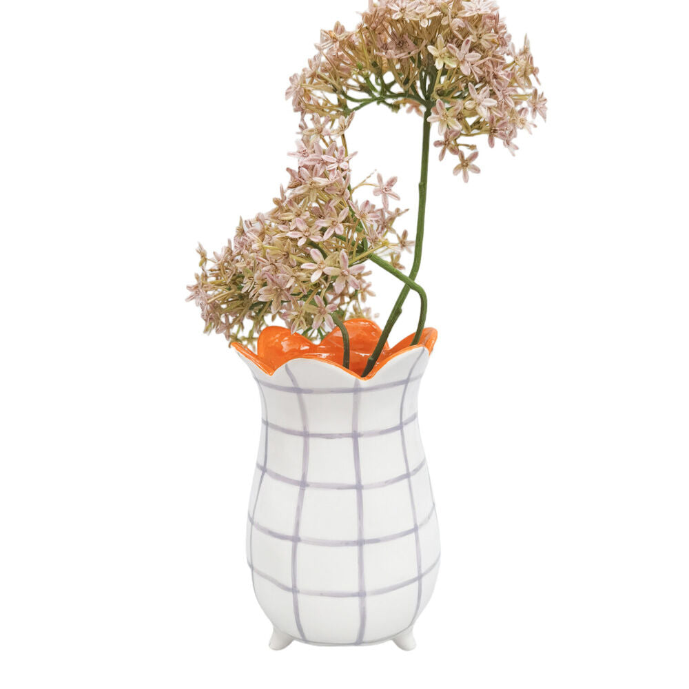Urban Ceramic Halcyon Home Decor Flower Vase 18x12cm Mauve/Orange