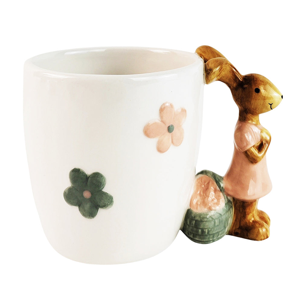 2x Urban Country Bunny 14cm Ceramic Mug Hot Coffee/Tea Drinkware - White