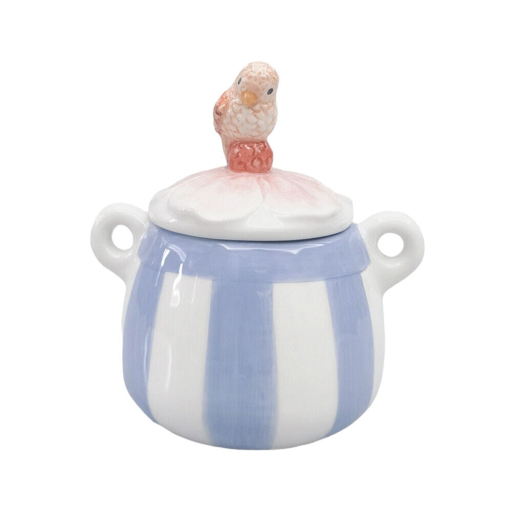 2PK Urban Ceramic Perdy Parrot Kitchen Cannister Jar 13x12cm Blue