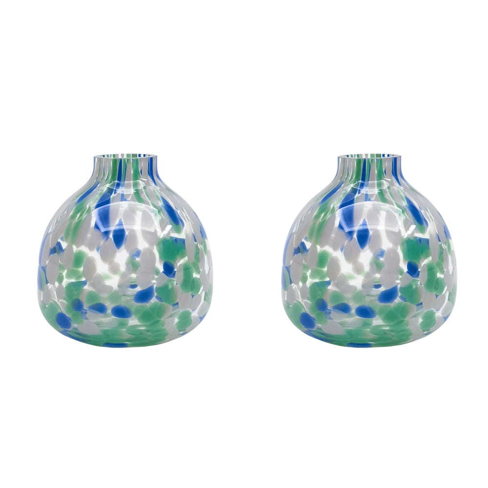 2PK Urban Jaslyn Speckle Glass Bud Vase Green Decorative Home Decor
