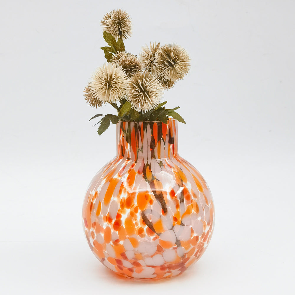 2PK Urban Jaslyn Speckle Glass Vase Red Pink 17cm Decorative Home Decor