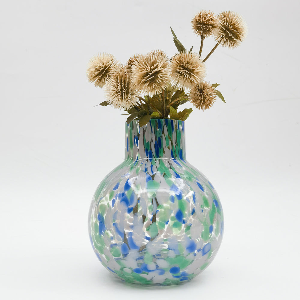 Urban Jaslyn Speckle Glass Vase Green Blue Decorative Home Decor