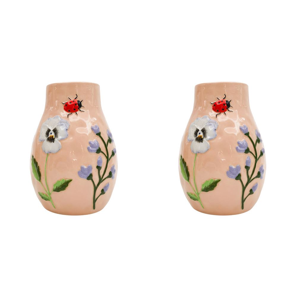 2PK Urban Ella Vase Pink 18cm Decorative Kitchen/Lounge Decor
