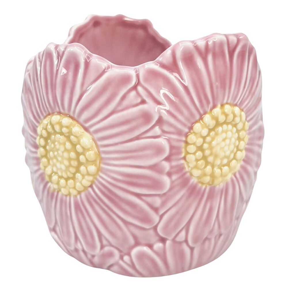 2PK Urban Ceramic Flower Outdoor Garden Planter Pot 12x14cm Pink