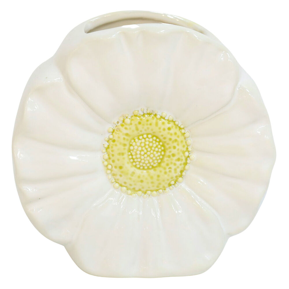 Urban Ceramic Flower Home Decorative Vase 13x7cm White/Yellow
