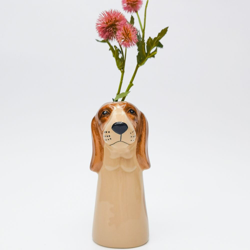 Urban Georgie Dog Vase Ceramic 19x10cm Brown/White