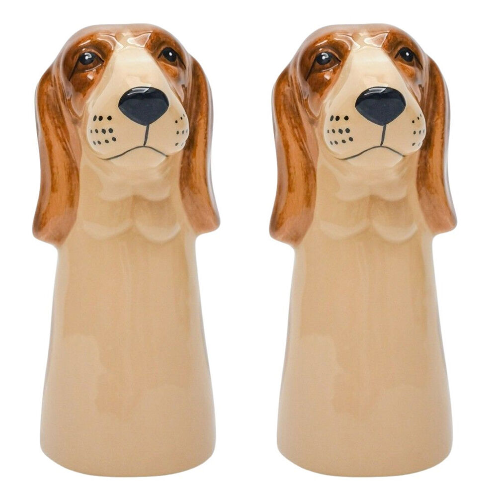 2PK Urban Georgie Dog Vase Ceramic 19x10cm Brown/White
