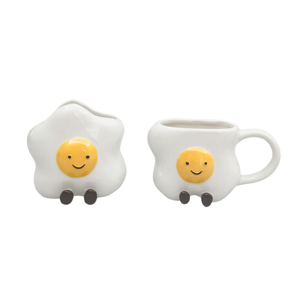 Urban Ceramic Ellie Egg Friends Vessel Decorative Storage Vase 11cm White