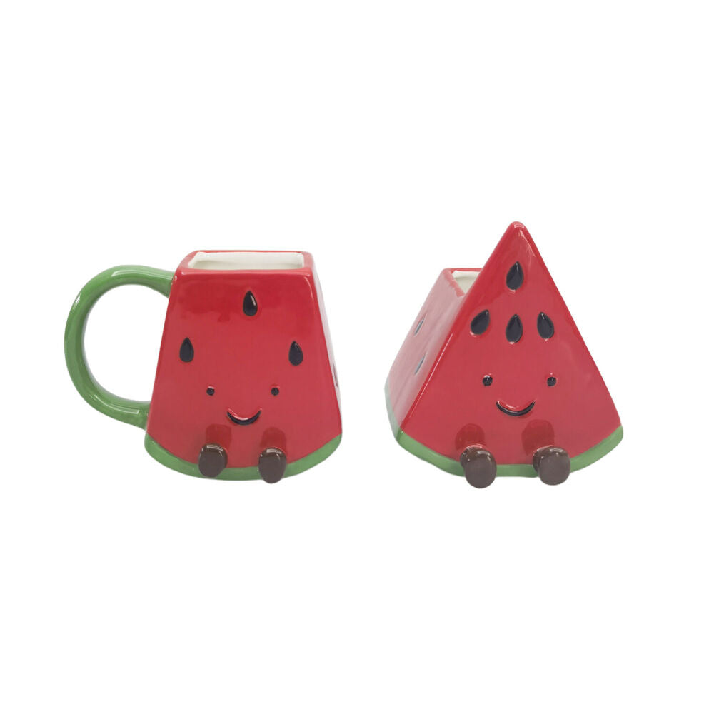 Urban Ceramic Winnie Watermelon Friends Vessel Decorative Vase 12x11cm Red