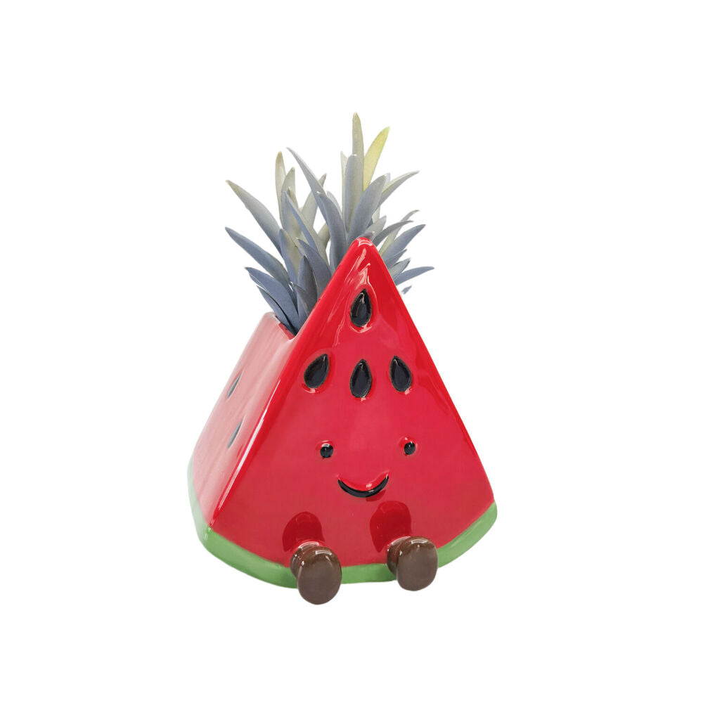 Urban Ceramic Winnie Watermelon Friends Vessel Decorative Vase 12x11cm Red