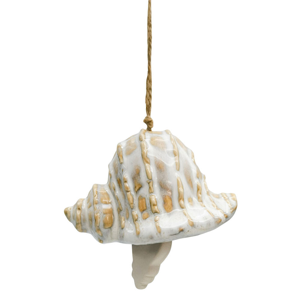 4PK Urban Ceramic Reef Shell Decorative Bell Ornament 11x6cm Bisque