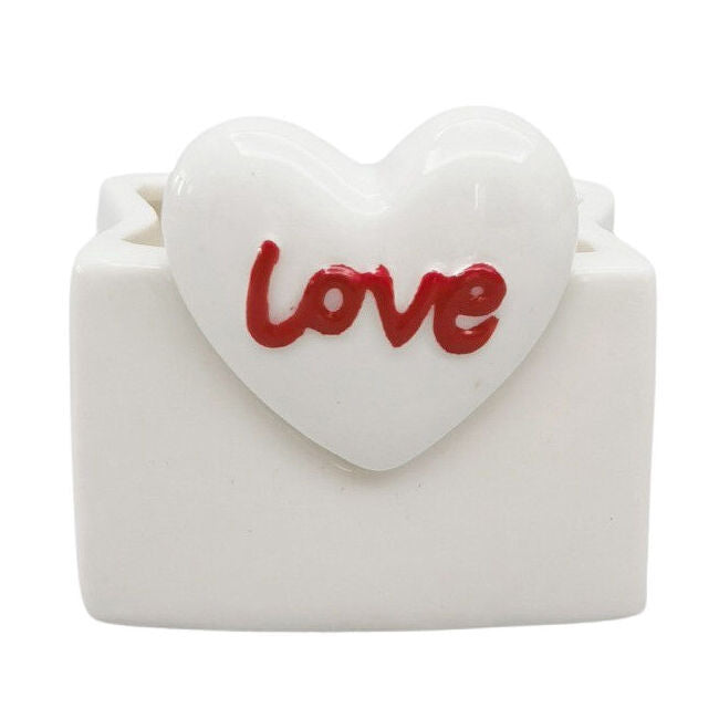 3PK Urban Ceramic Love Heart Vessel Home Decor Vase 7x8cm Red/White