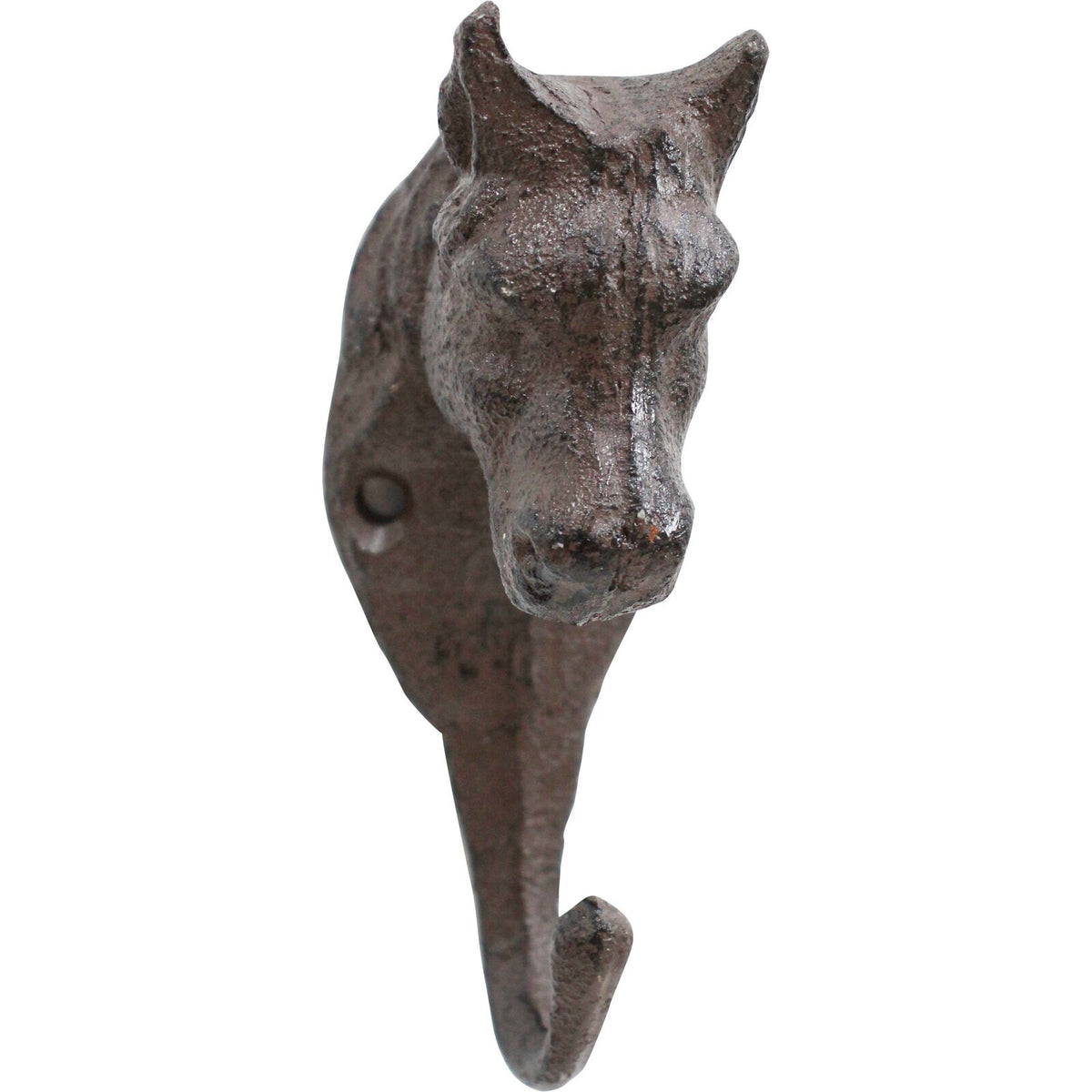 3PK LVD Hook Horse Cast Iron 11.5cm Wall Hanging Organiser Single - Brown