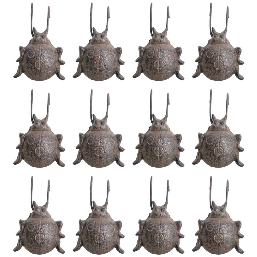 12PK LVD Cast Iron Pot Hanger Ladybug Home/Garden Decor 5x8cm - Brown