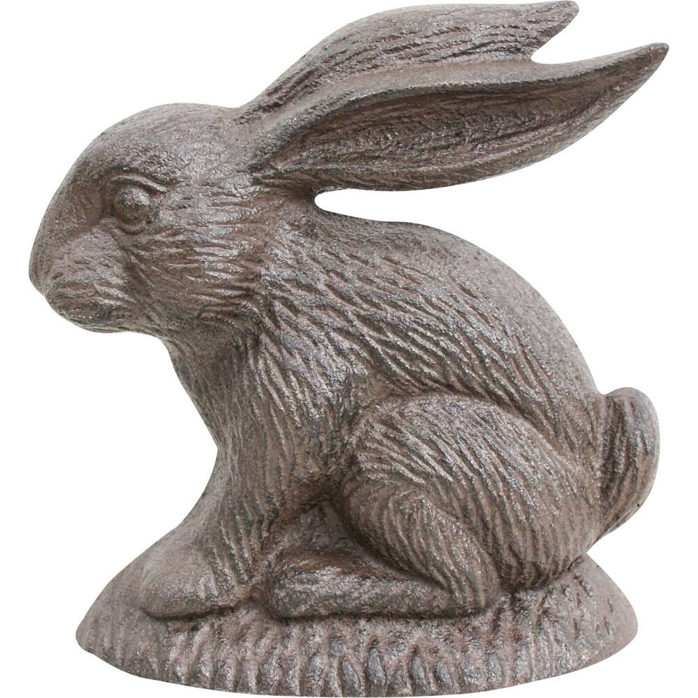 2PK LVD Cast Iron Doorstop Rabbit Door Stopper Decor 16.5cm - Brown