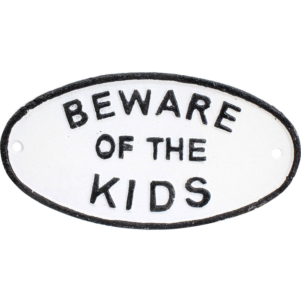 2PK LVD Sign/Plaque Beware Kids Wall Mounted Home Decor 17cm