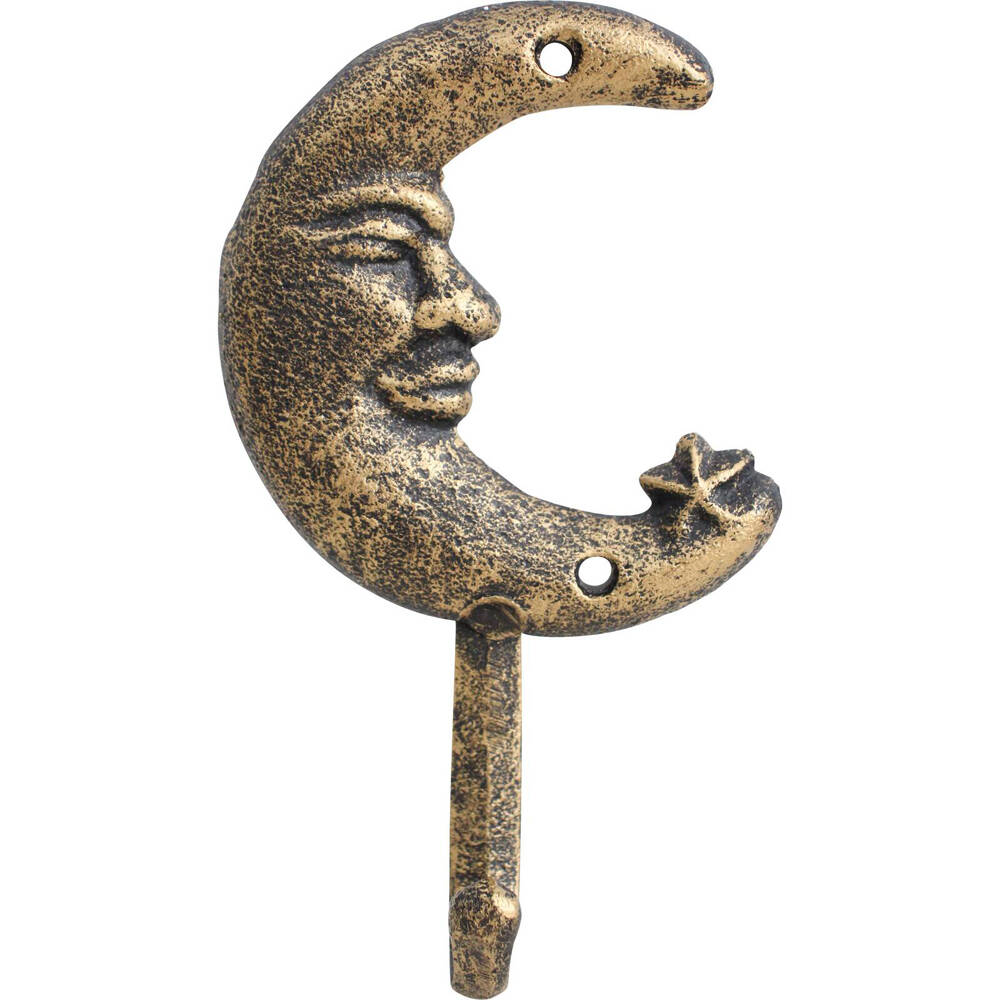 4PK LVD Cast Iron Wall Hook Home Decor 9x16cm - Celestial Moon
