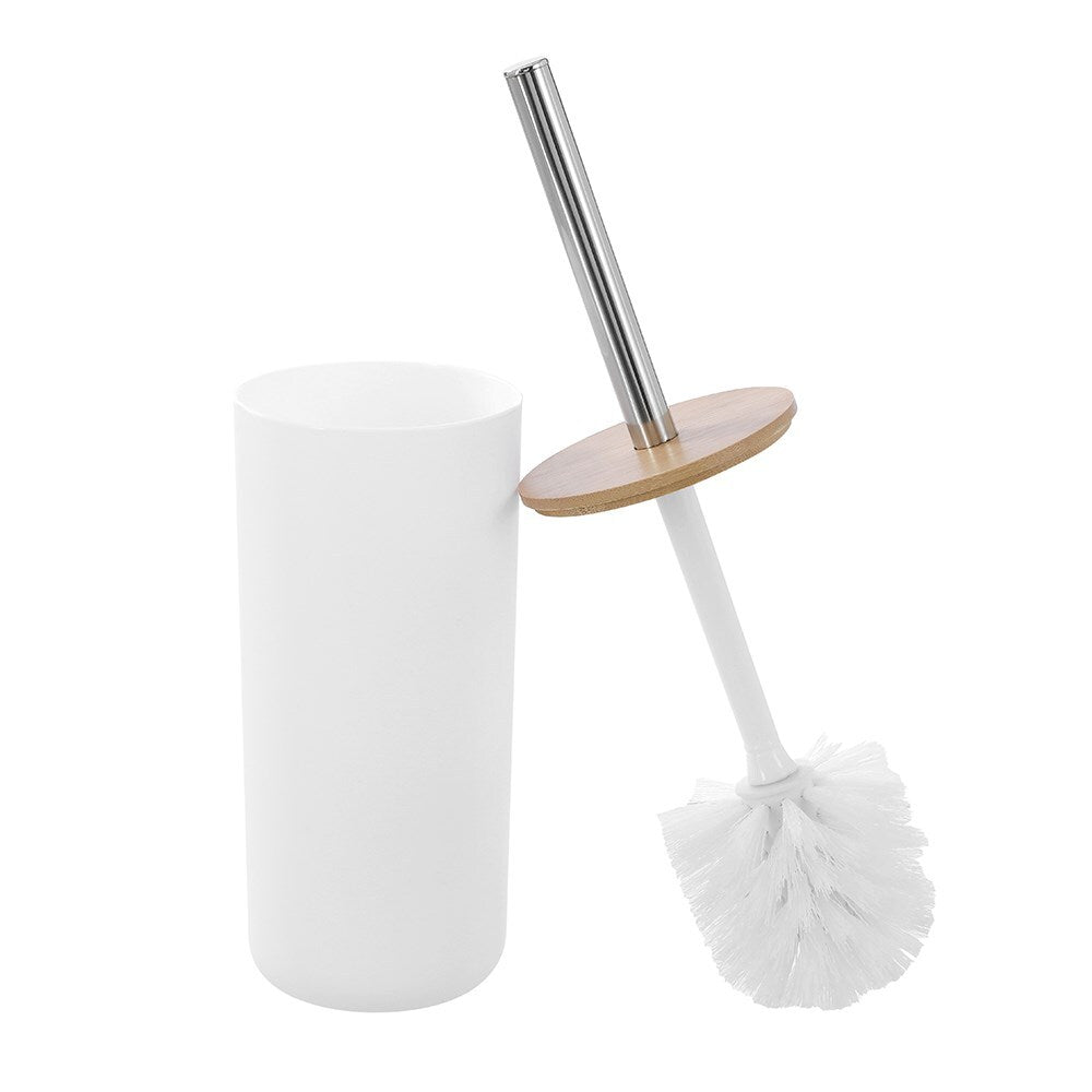 2PK Boxsweden Bano Toilet Brush/Holder Bamboo Top 10.5 x 10.5 x 35cm White