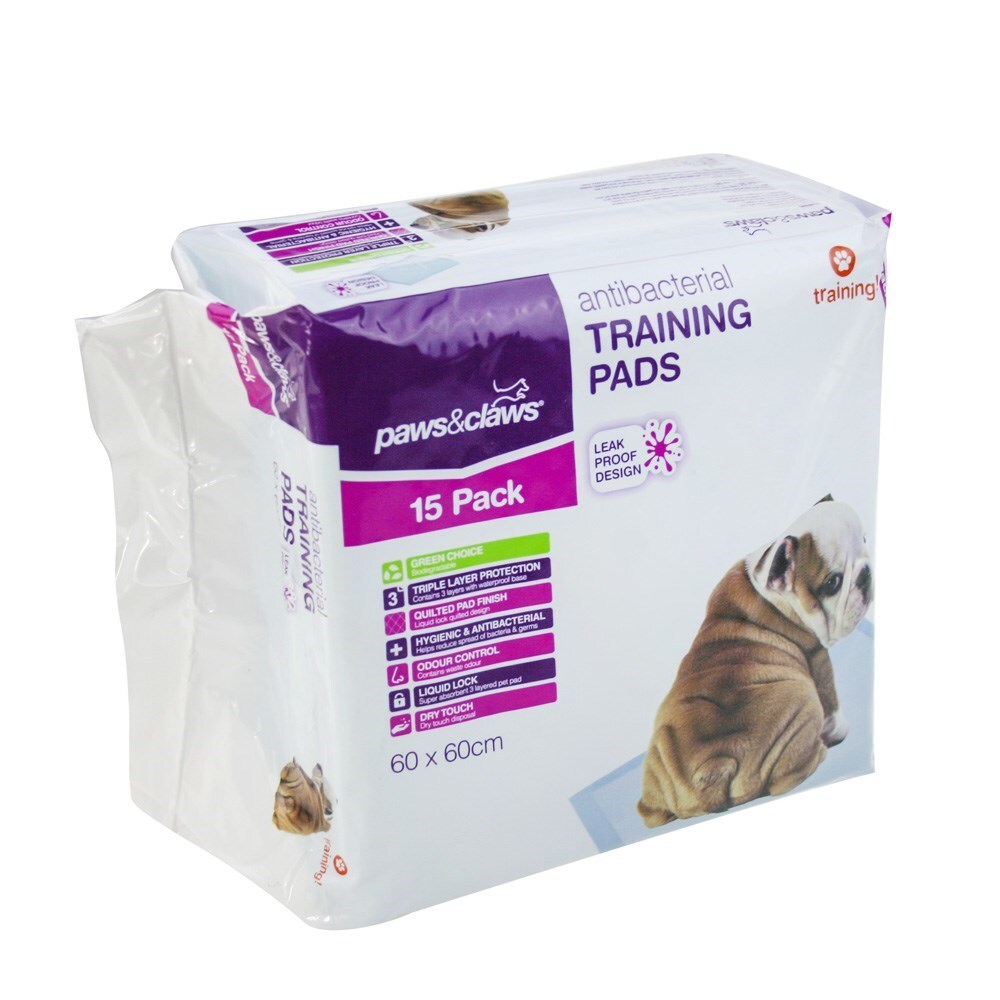 4x 15PK Paws & Claws 60x60cm Anti bacterial Pet/Dog Training Pads