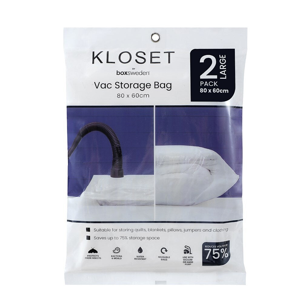 4x 2PK Boxsweden Kloset 80x60cm Vac Storage Bag Organiser