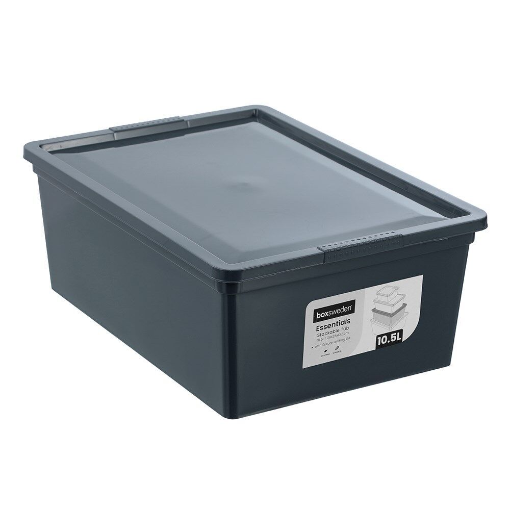 6PK Boxsweden Essentials Storage Organiser Stackable Tub/Box 10.5L/36x26cm Assorted