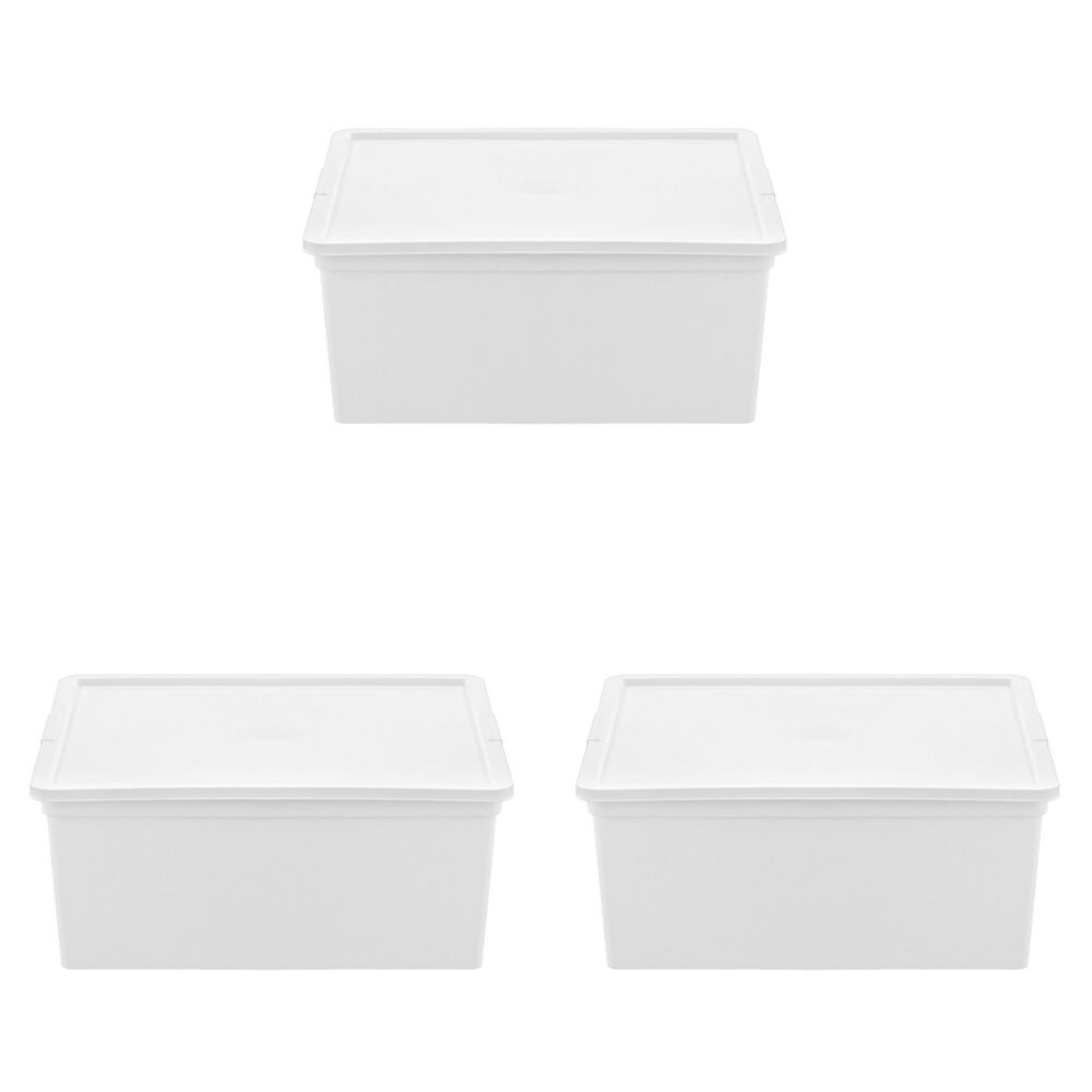 3PK Boxsweden Essentials Stackable Organiser Tub 20L 39.5x34x16.5cm Assorted