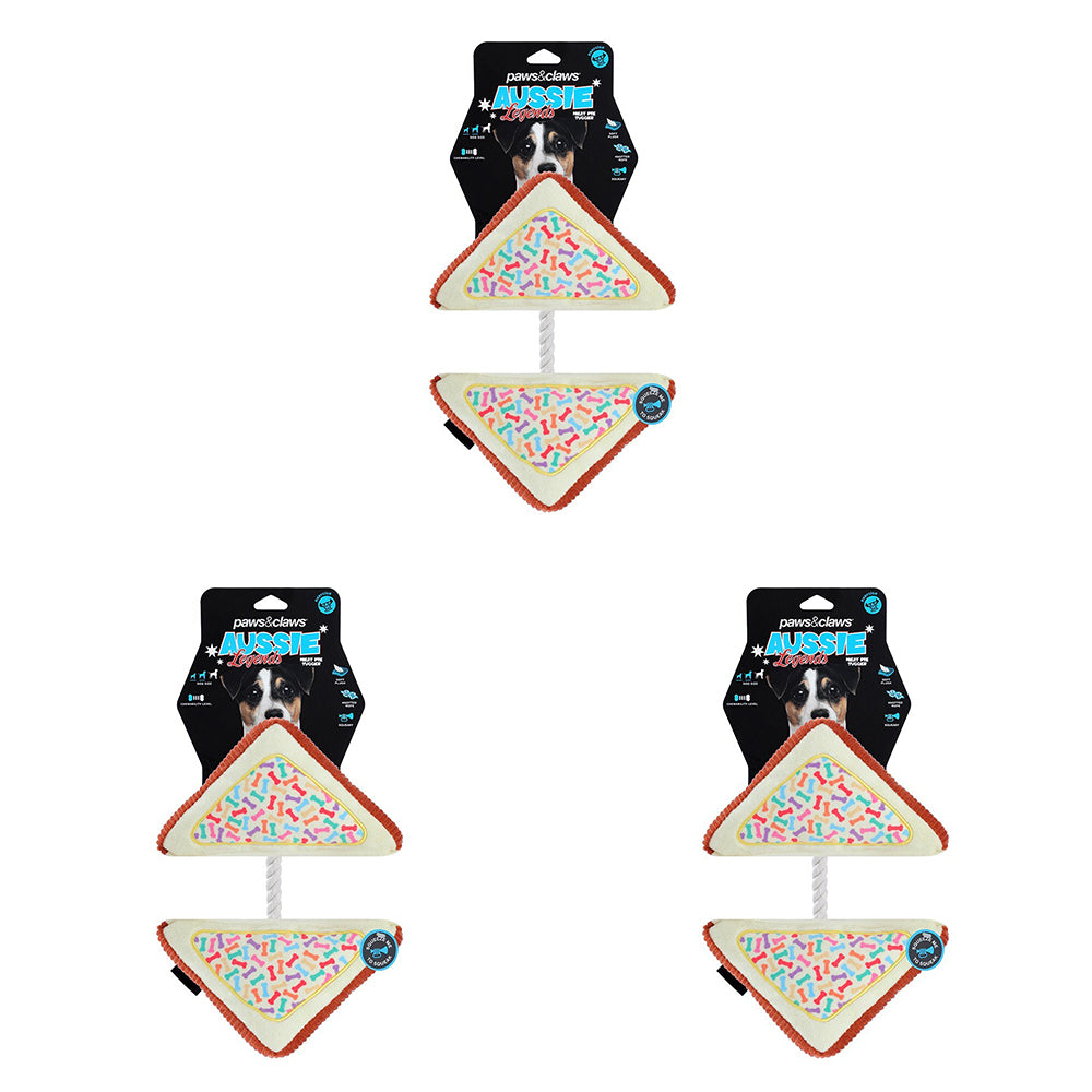 3PK Pawsnclaws 23cm Aussie Legends Fairy Bread Dog/Pet Plush Toy