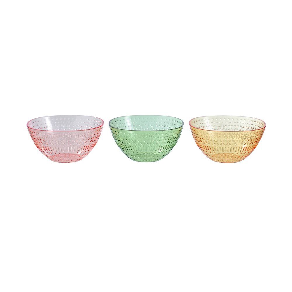 48PK Lemon & Lime Moroccan Deco Serving Bowl 14cm Amber/Green/Pink Assorted