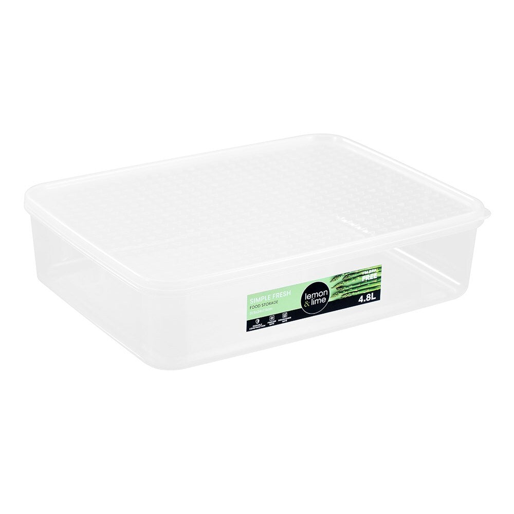 8PK Lemon & Lime 4.8L Simple Fresh Food Reusable Container - Clear