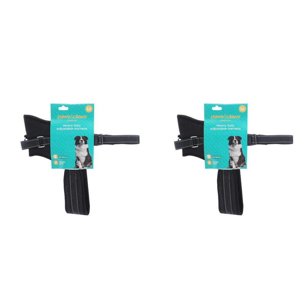 2PK Paws & Claws Strong Secure Lock Pet Harness Medium 65-80cm