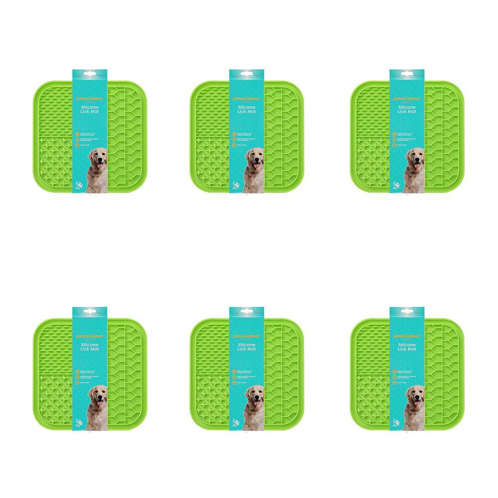 6PK Paws & Claws Lick Silicone Mat 19.7x19.7x1cm for Dog and Cats Both Assorted