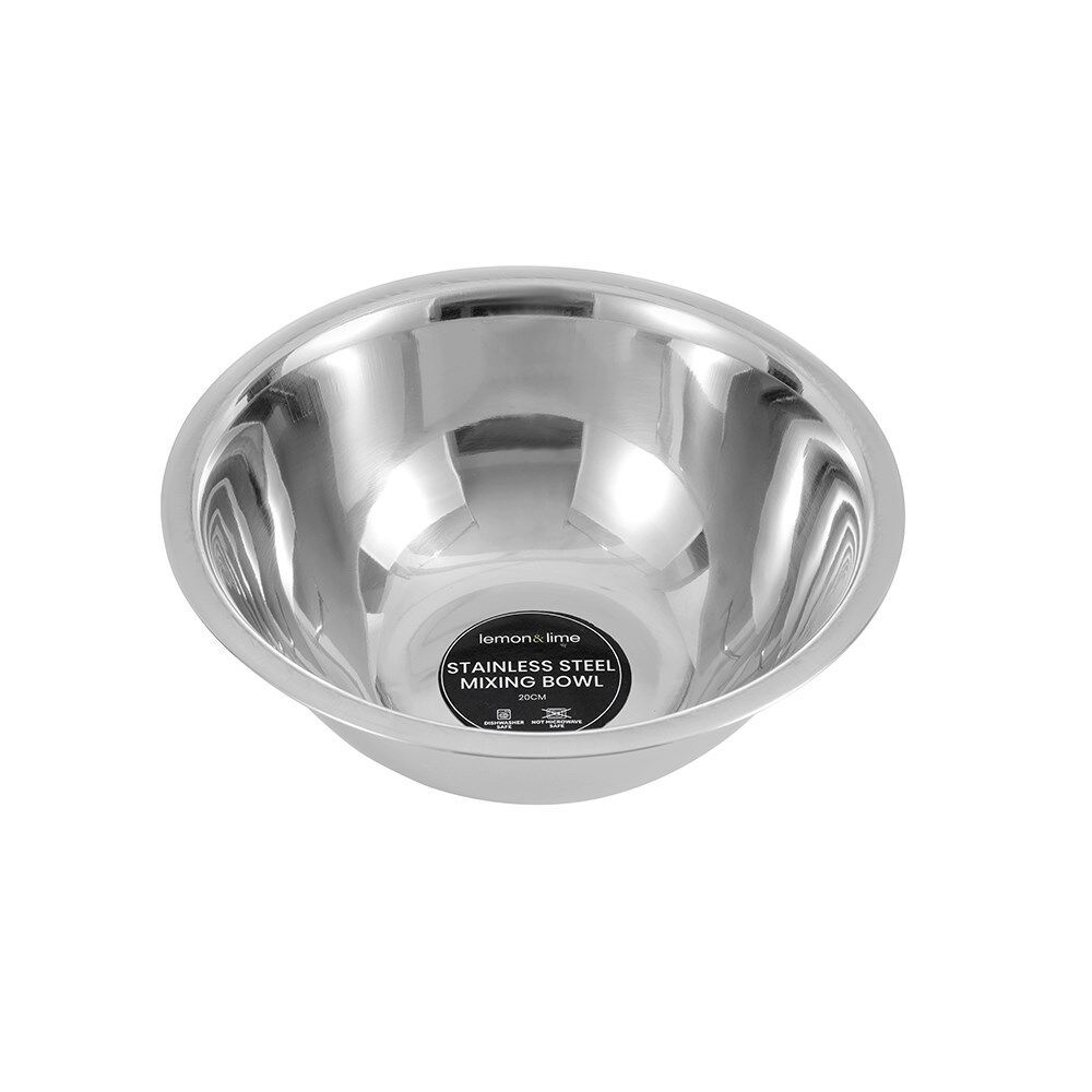 24PK Lemon & Lime High-Quality Durable Stainless Steel Sleek Mixing Bowl 20cm