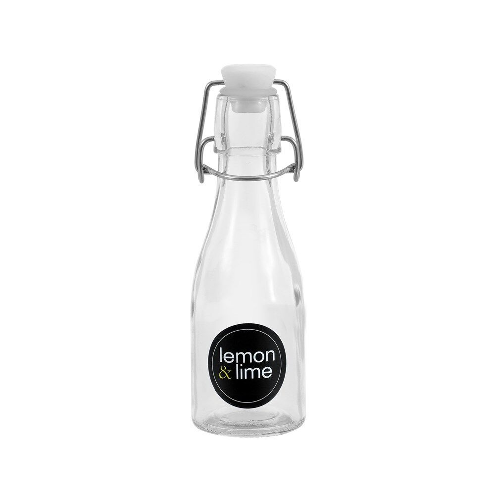 48PK Lemon & Lime Secure Glass Air-Tight Clip Lid Bottle 150ml