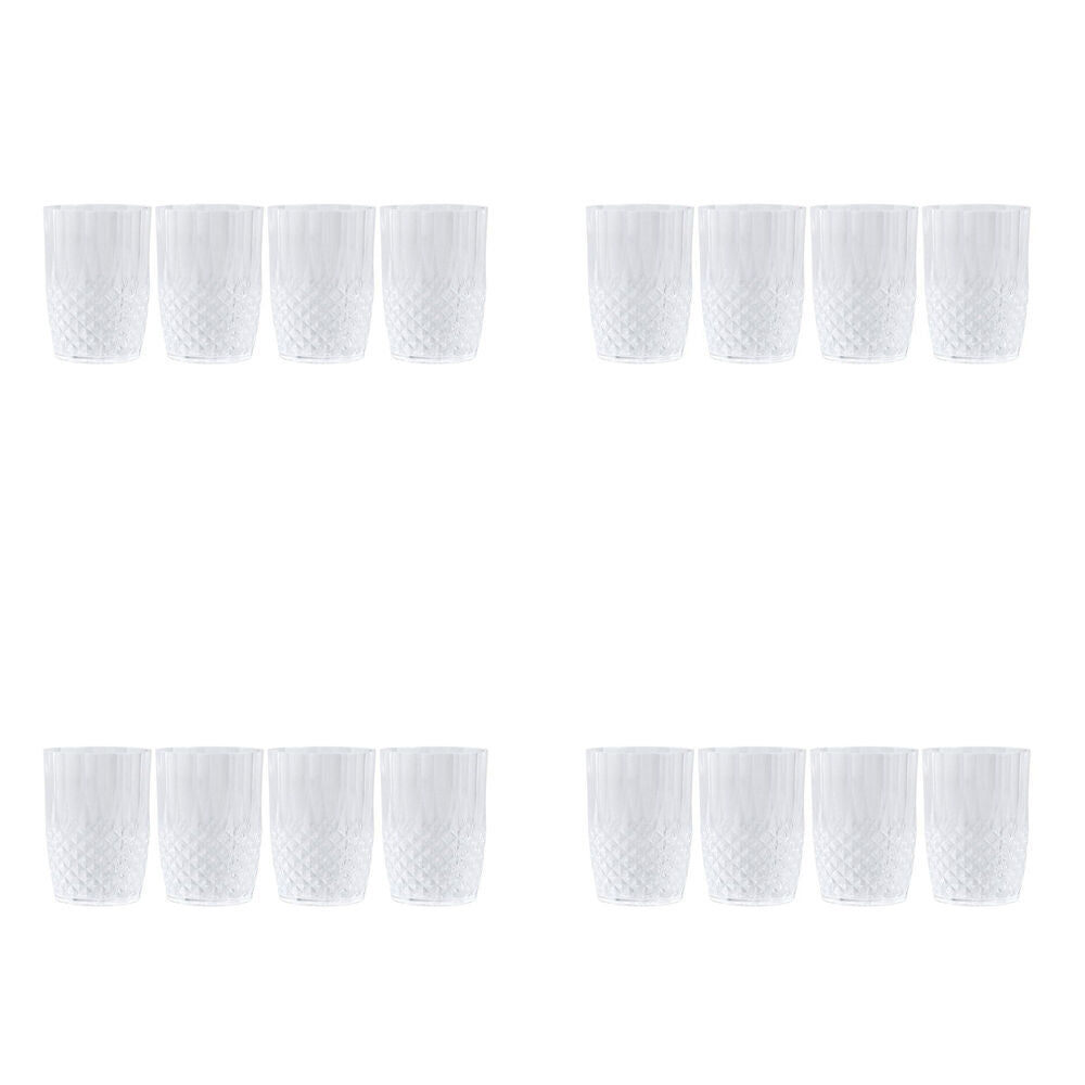 16pc Lemon & Lime Crystal Deco Plastic Reusable Tumbler 400ml